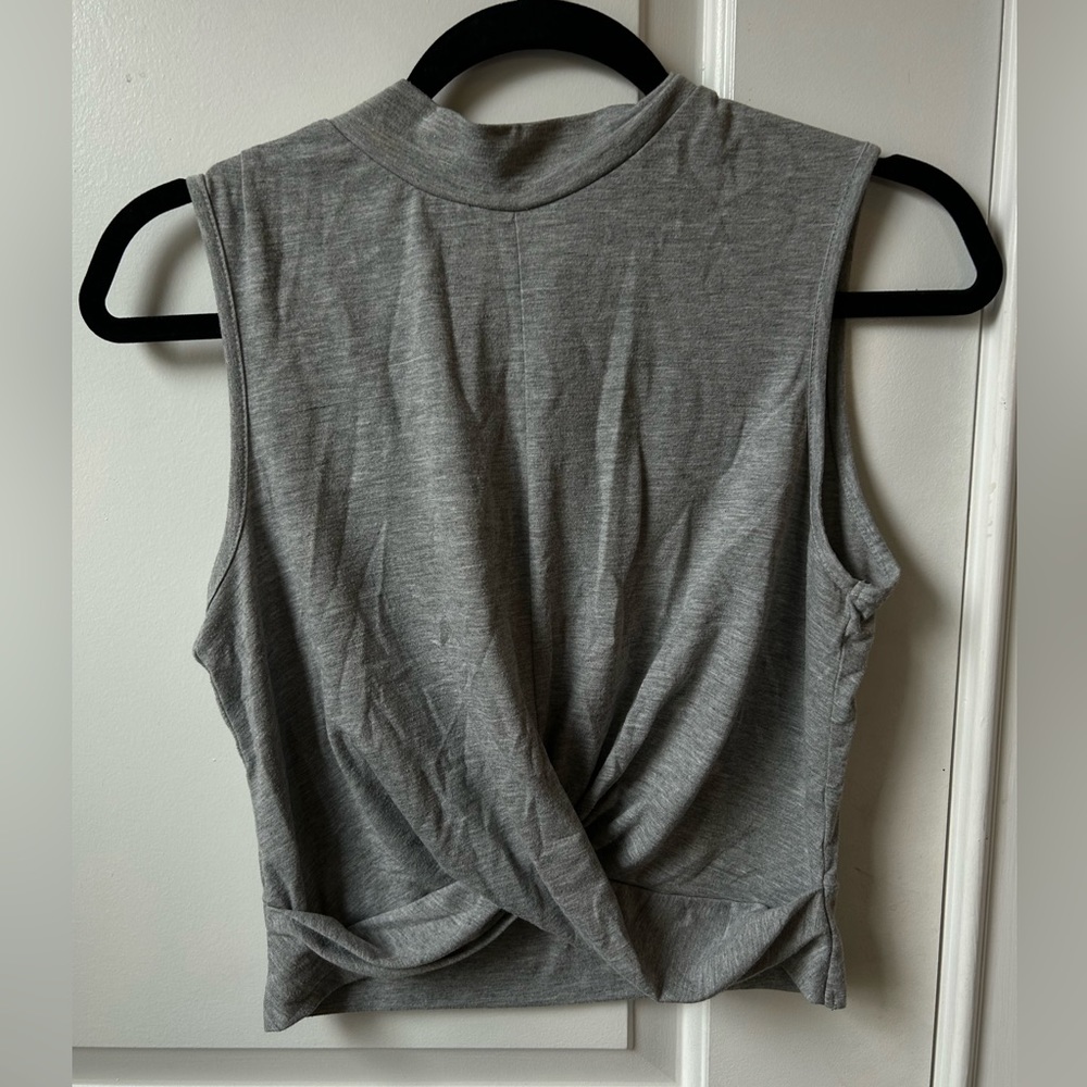 Grey twist crop top